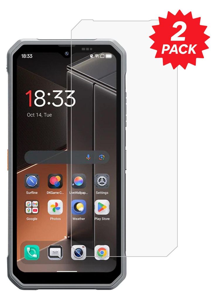 A screen protector is shown placed over a smartphone screen.