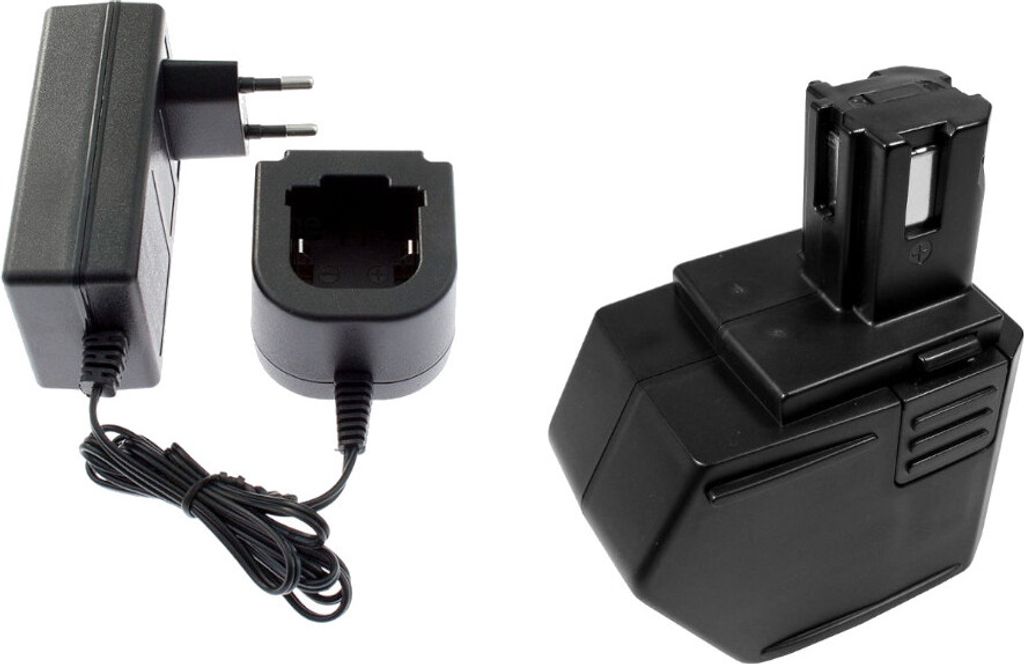 Trade-Shop 2in1 Set: Ni-MH Akku 12V / 2500mAh + Ladegerät inkl. Netzteil für viele Hilti Elektrowerkzeuge wie SF120-A SB12