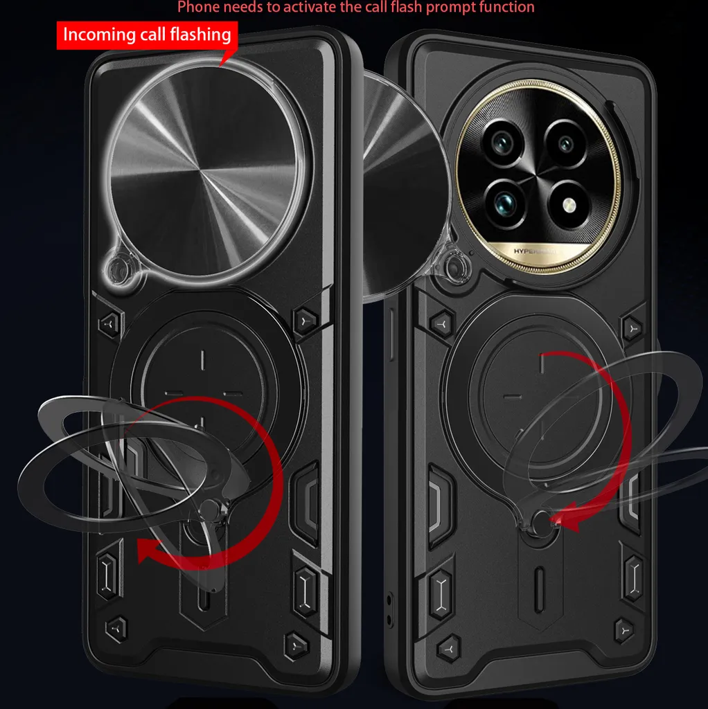 Cover Protettiva Realme 13 Pro Plus / P2 Pro Viola Double Layer + Ring - 6