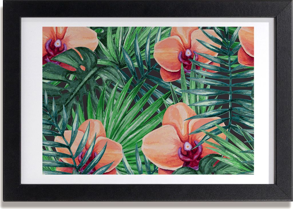 Bild 30x20 MDF-Rahmen, Wandkunst Orchidee