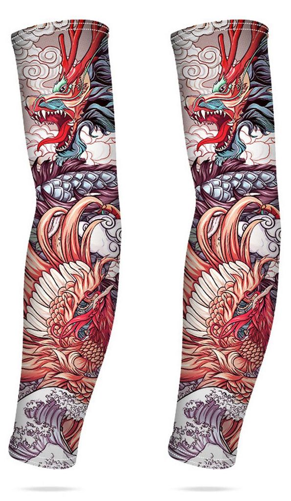 Kühlende Armstulpen UPF 50+ UV Schutz Atmungsaktiv Nahtlos Sommer Outdoor Tattoo Armstulpen für Männer und Frauen Freie Größe