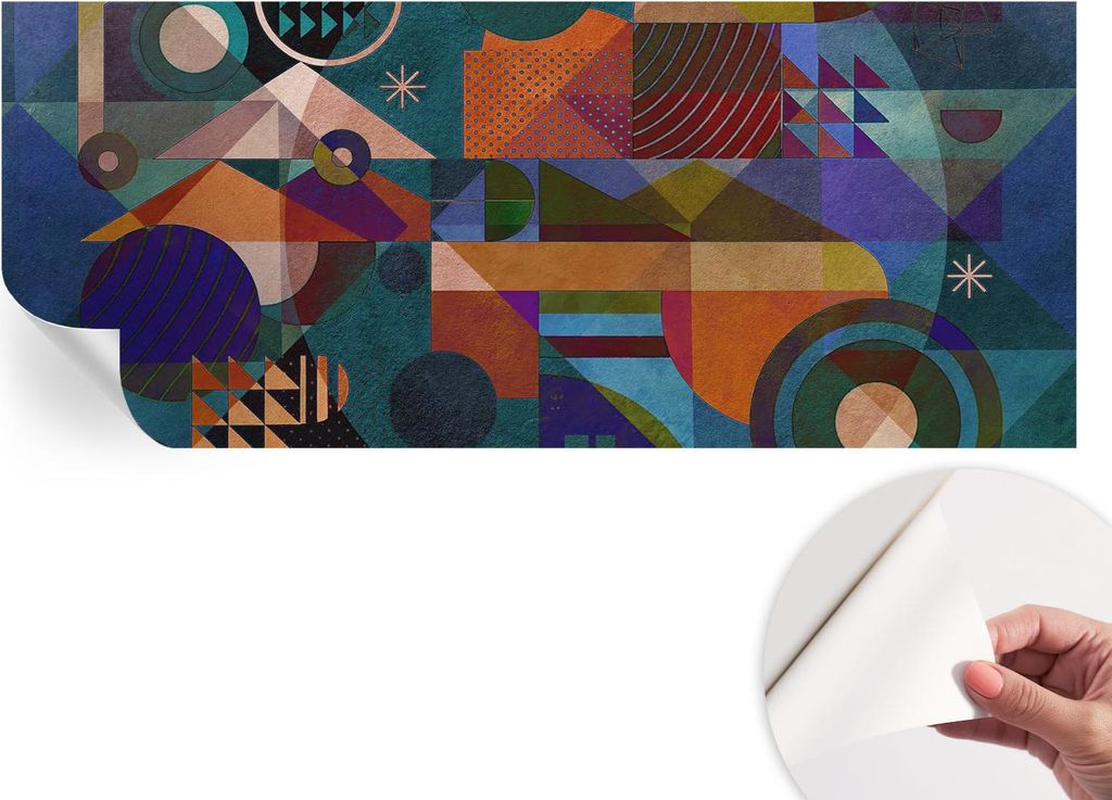 Selbstklebende Wandtapete - Dekorative Tapete für Wohnzimmer - Klebefolie für Wandbilder - Tapetenfolie für Wanddekoration - 208x146 cm - Geomet...