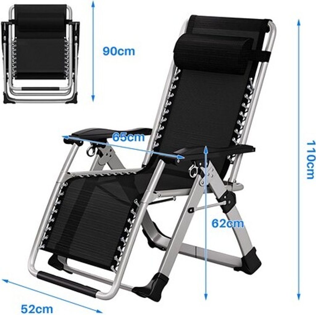 Chaise longue pliante 200kg Gris