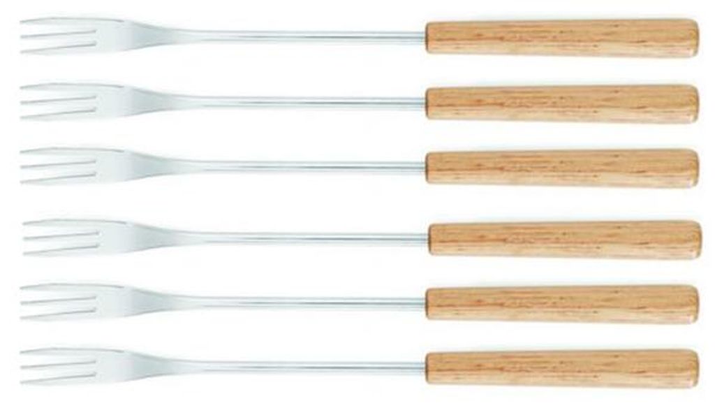 Set mit 6 fonduegabeln aus hellem holz Tableandcook 3008187 Produktbild 
