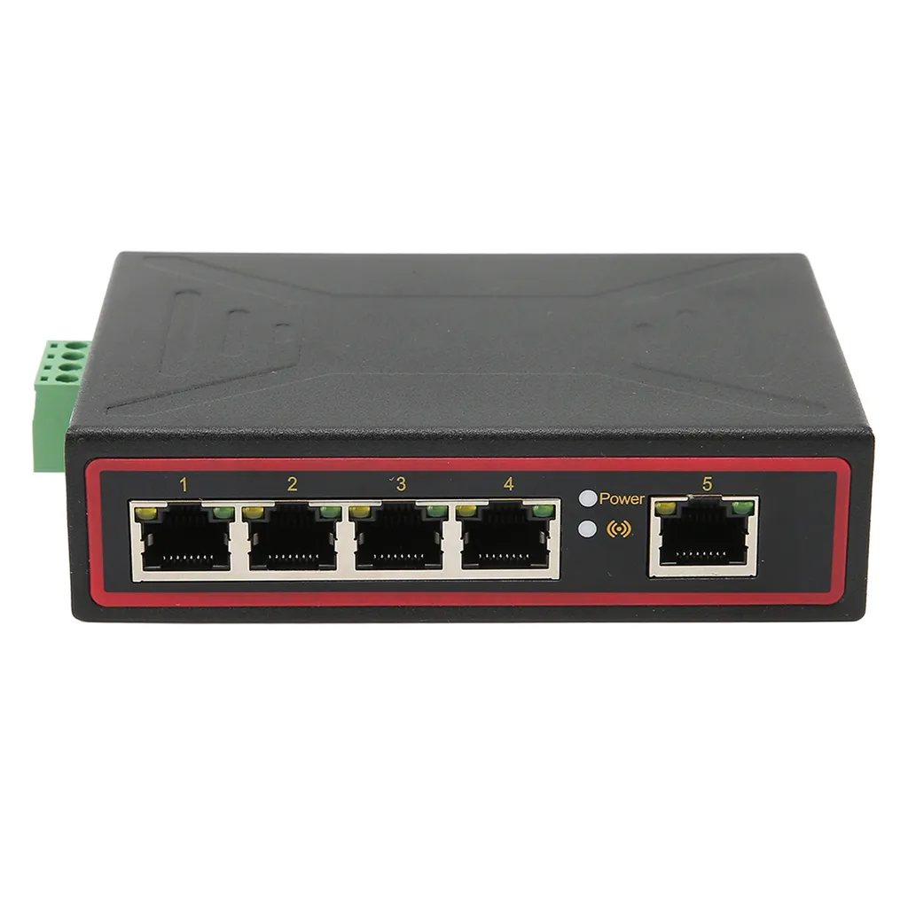 Switch Rail DIN Industriel 5 Ports Fast Ethernet Conception Redondante