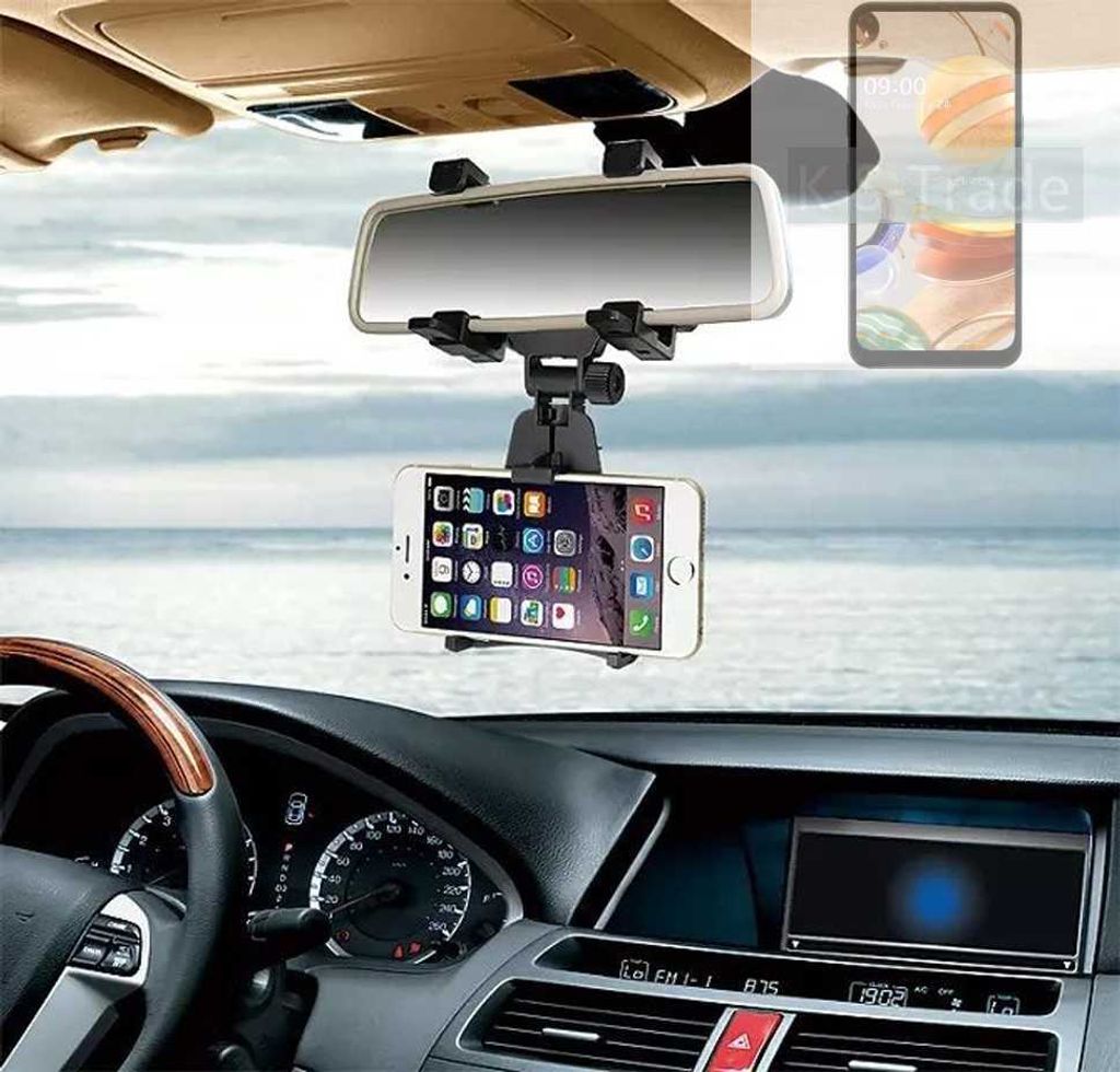 K-S-Trade Smartphone Halterung kompatibel mit LG Electronics K61 Rückspiegel Halterung schwarz Auto Halterung KFZ Halter
