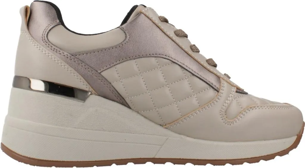 Stonefly Mina 3 Zip Baskets de Marche en Cuir Nappa Matelassé Beige