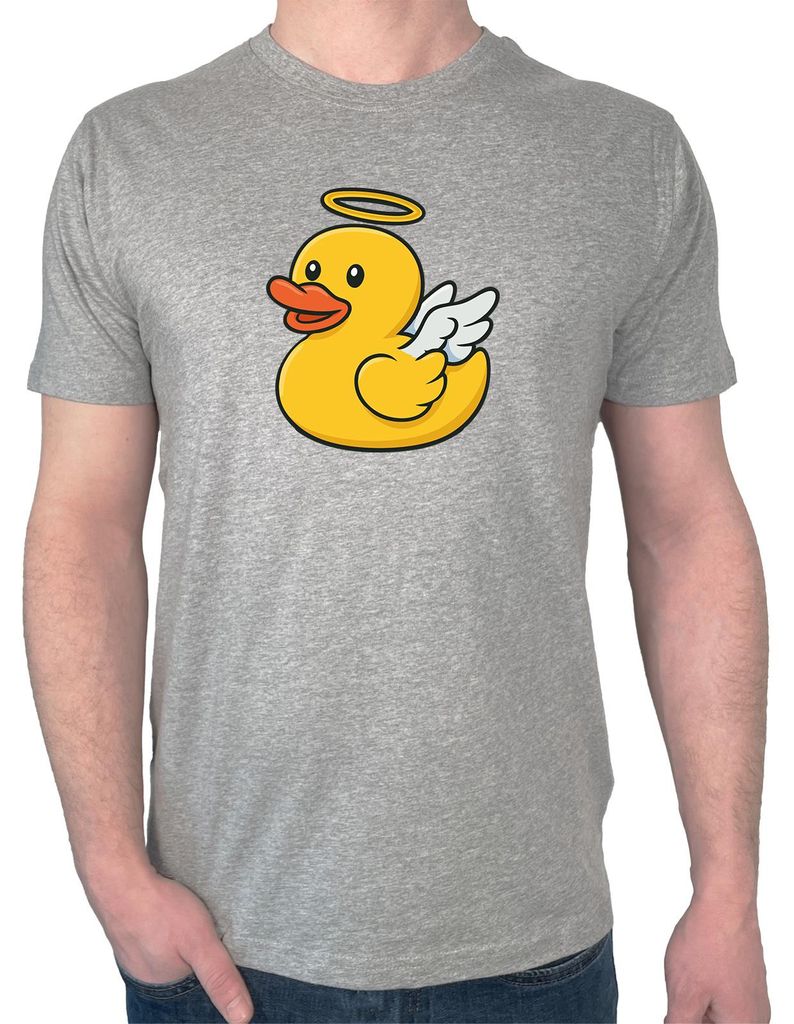 Huuraa Herren T-Shirt Quietscheente Engel Gummiente Angel XL Sport Grey Bio Baumwolle Fairtrade Herrenshirt Geschenkidee