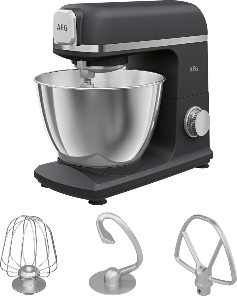 Robot AEG KM5-1-4BPT noir mat 5L - Robot culinaire puissant avec bol inox