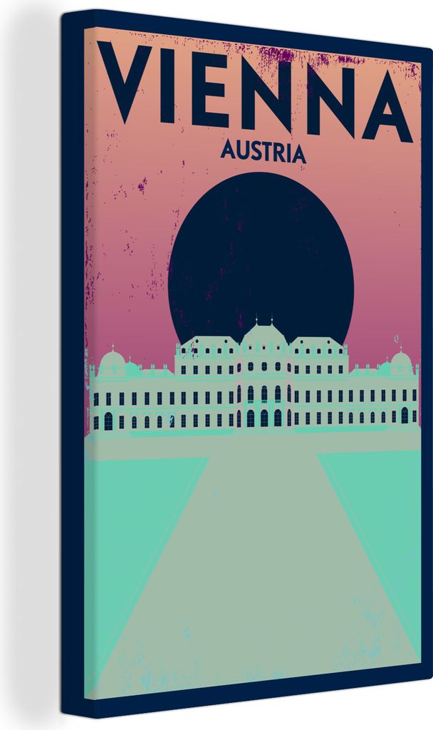 OneMillionCanvasses - Leinwandbilder - 90x140 cm, Österreich - Wien - Retro - Zitate - Wien Österreich, Wandbilder Kunstdruck Wanddekoration - ...