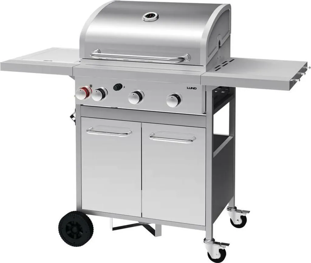 Barbecue à gaz 12,8 kW avec 3 brûleurs et feu latéral en inox - Modèle S31