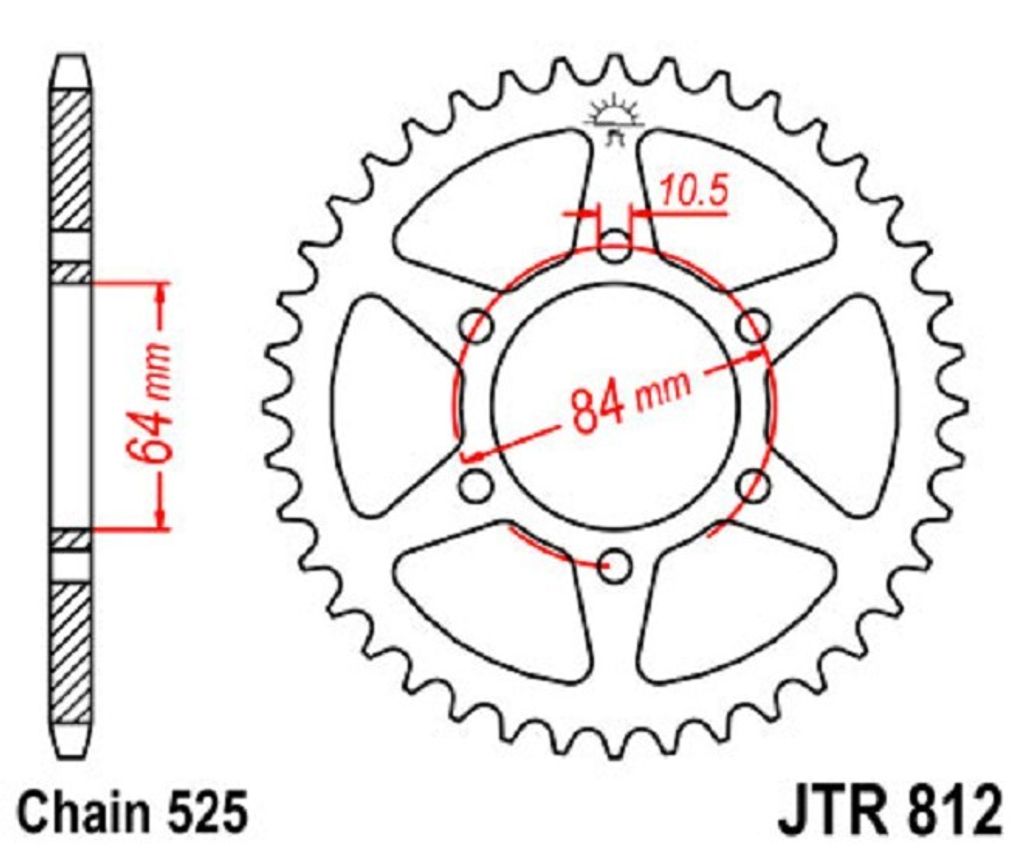 JTSPROCKETS Kettenrad JTR812.41 Hinten Kohlenstoffstahl