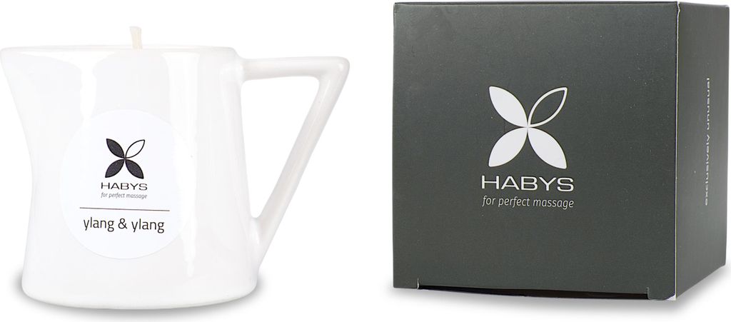 Habys Massagekerze Ylang-Ylang | Mit Sheabutter & Avocadoöl | Massageöl, Candle, Körperpflege, Sinnliche Massage, Spa | 110 ml