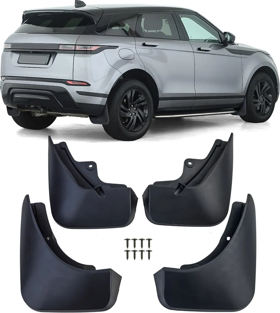 Bavettes de Roue Robustes Noires - Pack Complet pour Range Rover Evoque