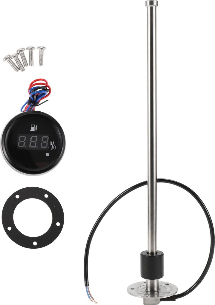 Kraftstoff-Sendeinheit und Messgerätesatz Boot Kraftstoff-Sendeinheit Marine Kraftstoff-Sender Einheit Metall 406mm 15,98" Länge 1 Satz Silber Sc...