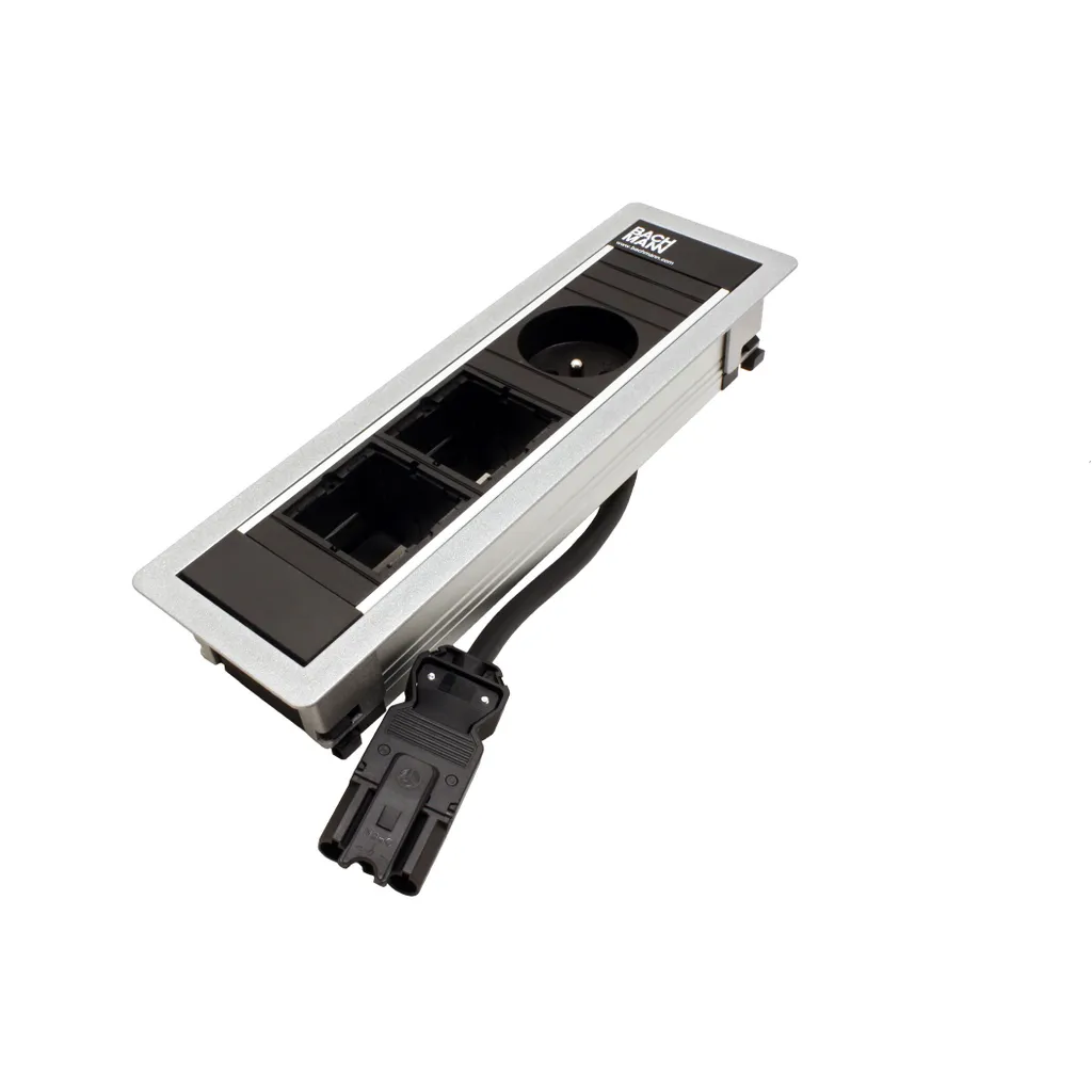 Boîtier encastrable BACHMANN POWER FRAME pour bureau et réunion 3x