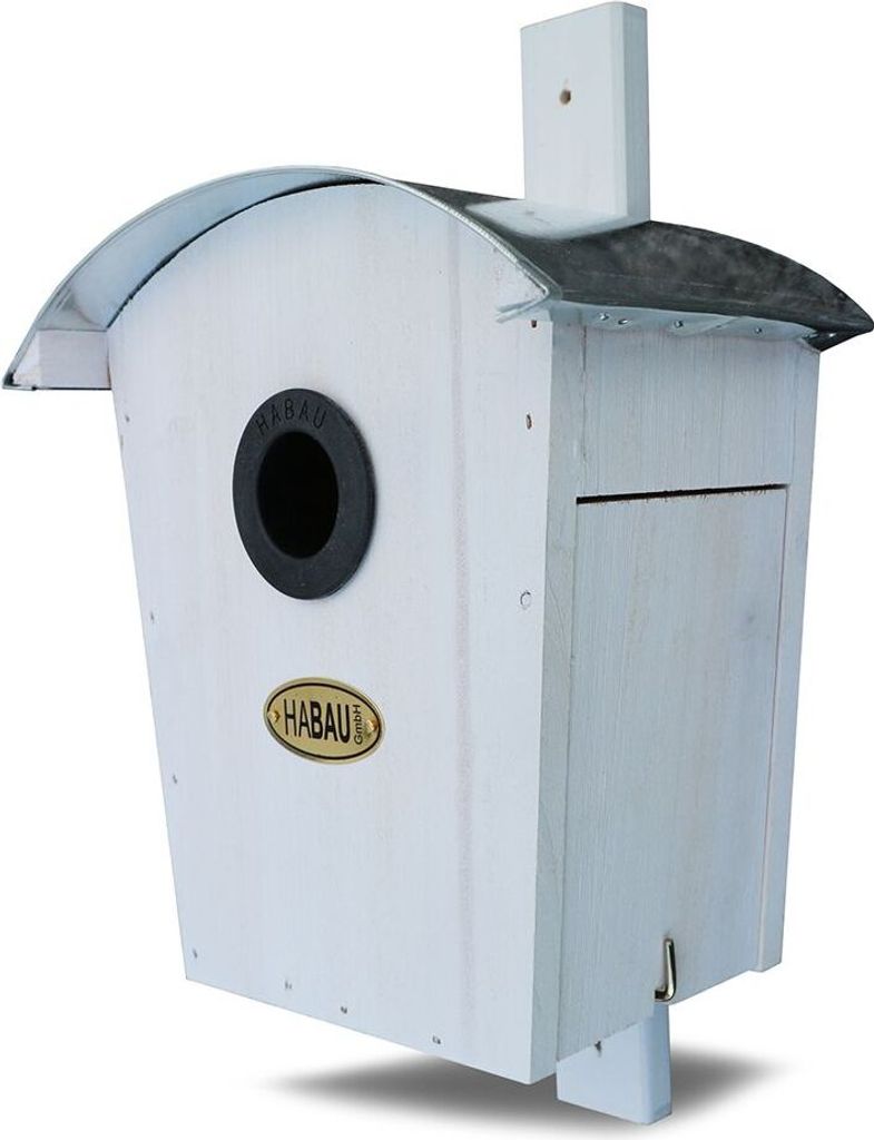 Habau Nistkasten Runddach weiß