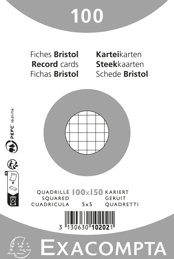 Fiches Bristol Exacompta 100x150mm : Ne perdez plus vos notes - 2000
