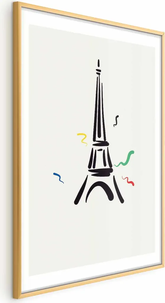 Offerta Poster Torre Eiffel 40x60 con Cornice Oro - Pronto da Appendere
