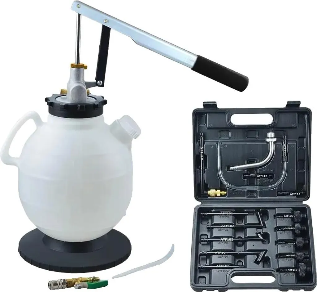 Pompe à huile manuelle 7.5L pour boîte de vitesses et 15 adaptateurs ATF