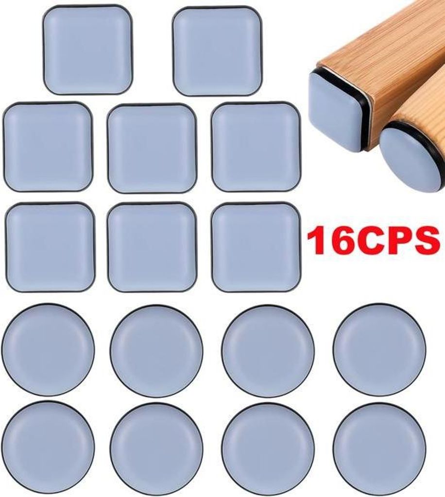 16 Stück 25 mm Teflon-Stuhlgleiter – Selbstklebende Möbelgleiter für Stühle, Sofas, Schreibtische und Tische