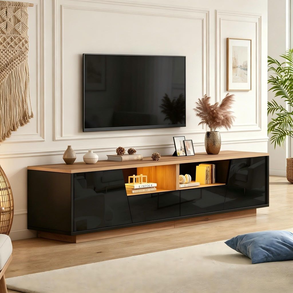 Meuble TV Merax, 180x40x46 cm, meuble bas pour téléviseurs Image du produit 
