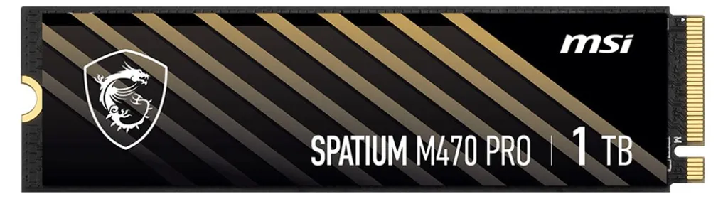 SSD NVMe 1 To PCIe 4.0 MSI SPATIUM M470 Pro 6000 Mo/s Débit