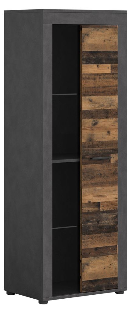 Jam Vitrinenschrank 1 Glastür Eiche Nachbildung.