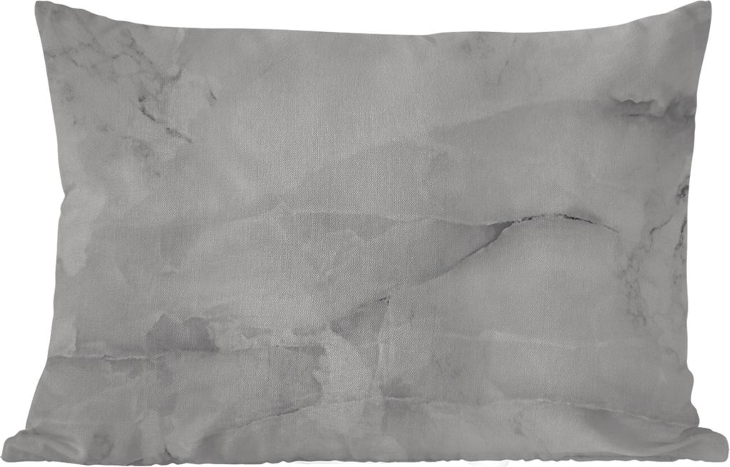 MuchoWow Outdoor Kissen - Marmor - Stein - Weiß - Grau - Marmoroptik - 60x40 cm - Wetterfest - Lounge Kissen - Zierkissen - Kissen für Innenräume