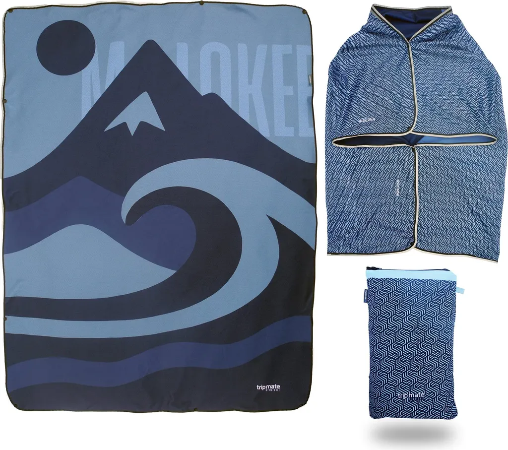 Couverture de pique-nique touristique bleue imperméable pour voyage