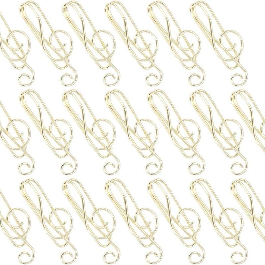 INF Lot de 50 trombones en forme de note de musique, métal Image du produit 