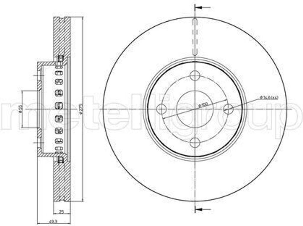2x METELLI Bremsscheibe 23-0639C für TOYOTA COROLLA (ZZE12_ NDE12_ ZDE12_)