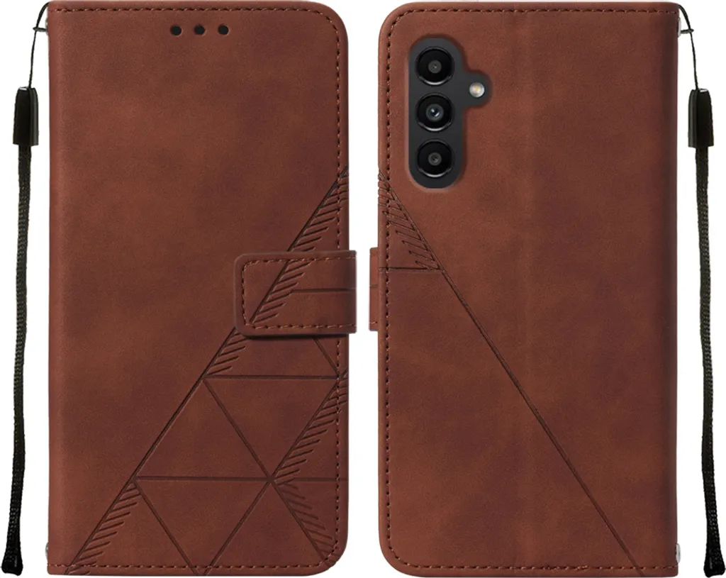 Custodia Business Samsung Galaxy A14 5G Pelle Goffrata Marrone Portafoglio