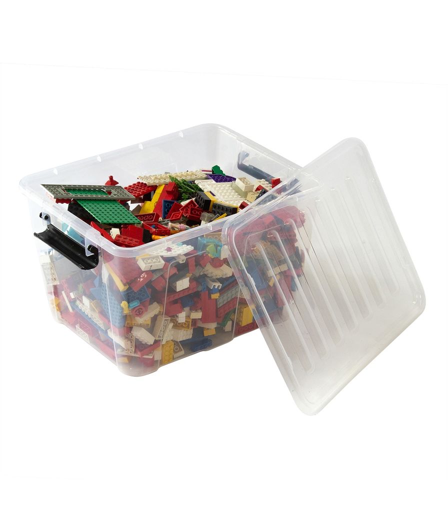 XXL Kunststoffbox Aufbewahrungsbox mit Deckel Box Kiste Truhe 135 L  Transparent