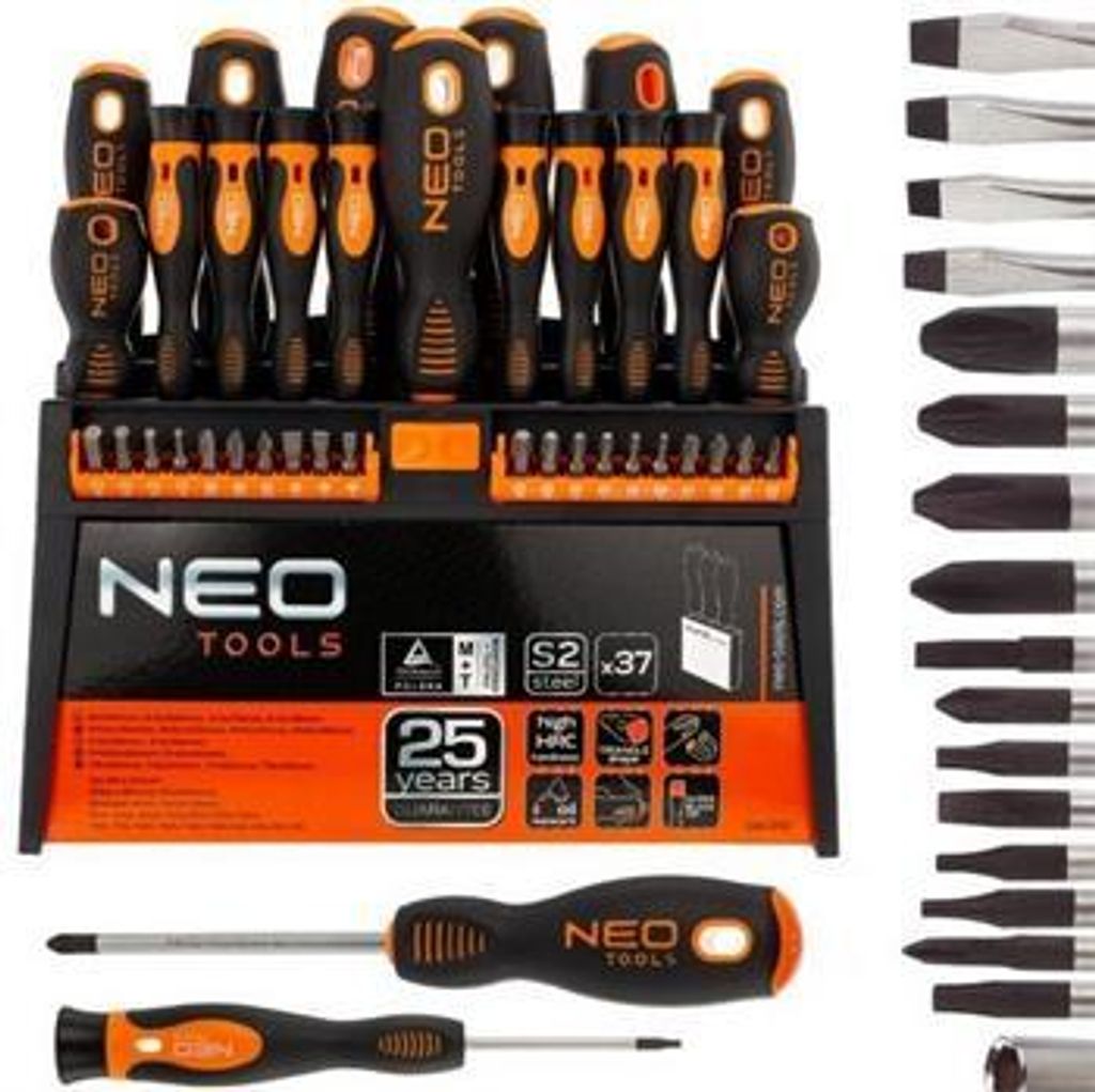 NEO TOOLS Set de tournevis et d'embouts de vissage, 37 pcs. Image du produit 