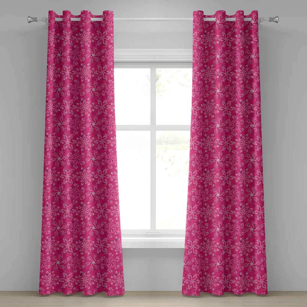 Offerta Tenda 2 Pannelli Abakuhaus Rosa Shocking | Stampa 3D Fiori