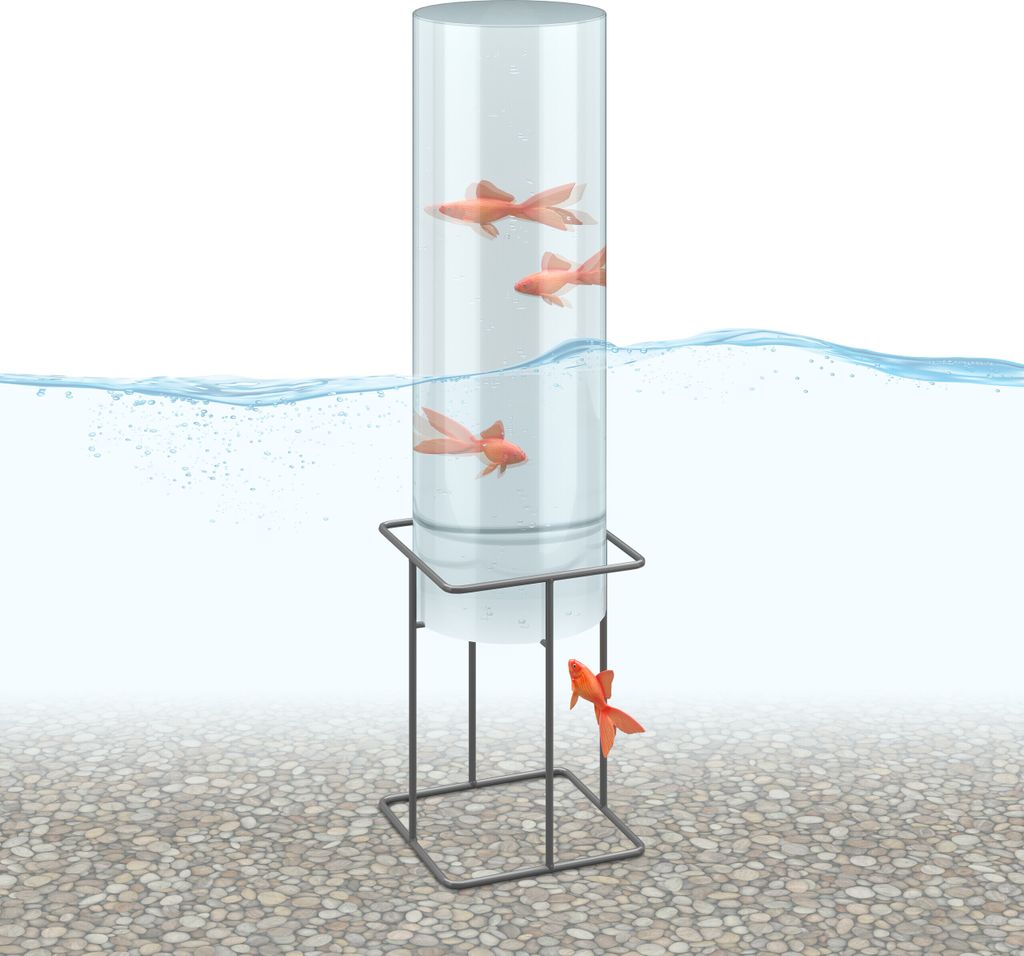 Relaxdays Colonne à poissons, H x P : 61,5 x 20 cm, Image du produit 