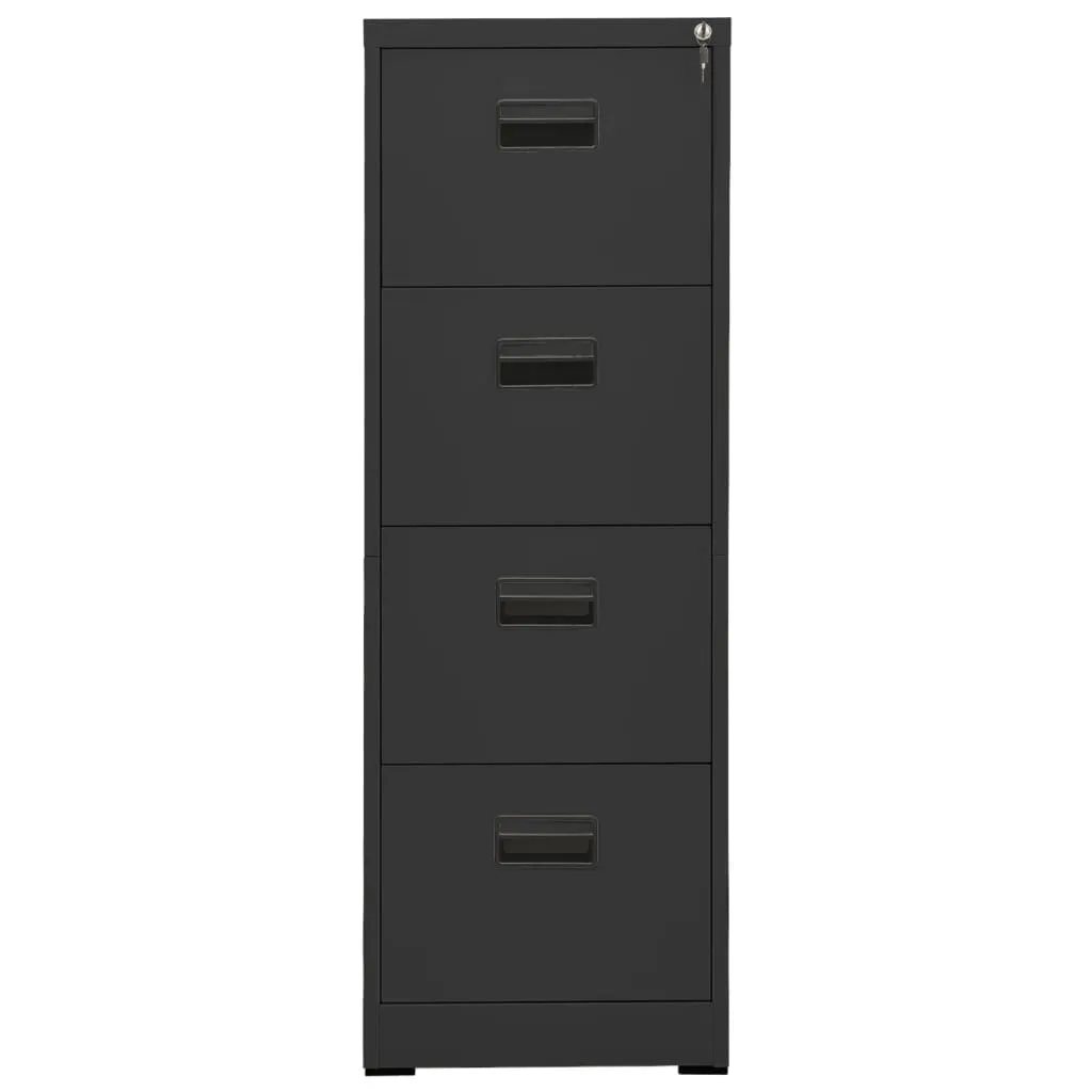 Classeur de Bureau Métallique 4 Tiroirs Anthracite pour Archivage