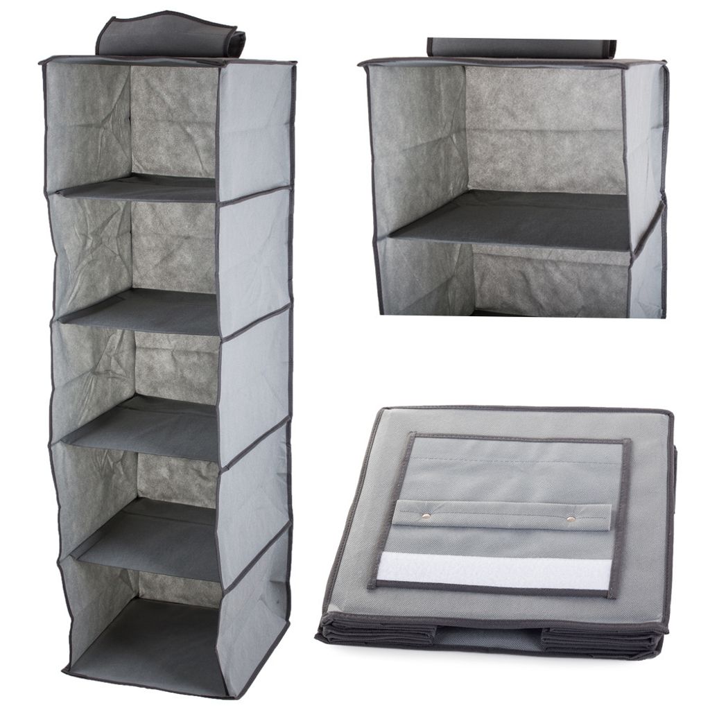 Verk 01327 Hängeorganizer mit 5 Ablagen 100x30x30cm - grau Produktbild 