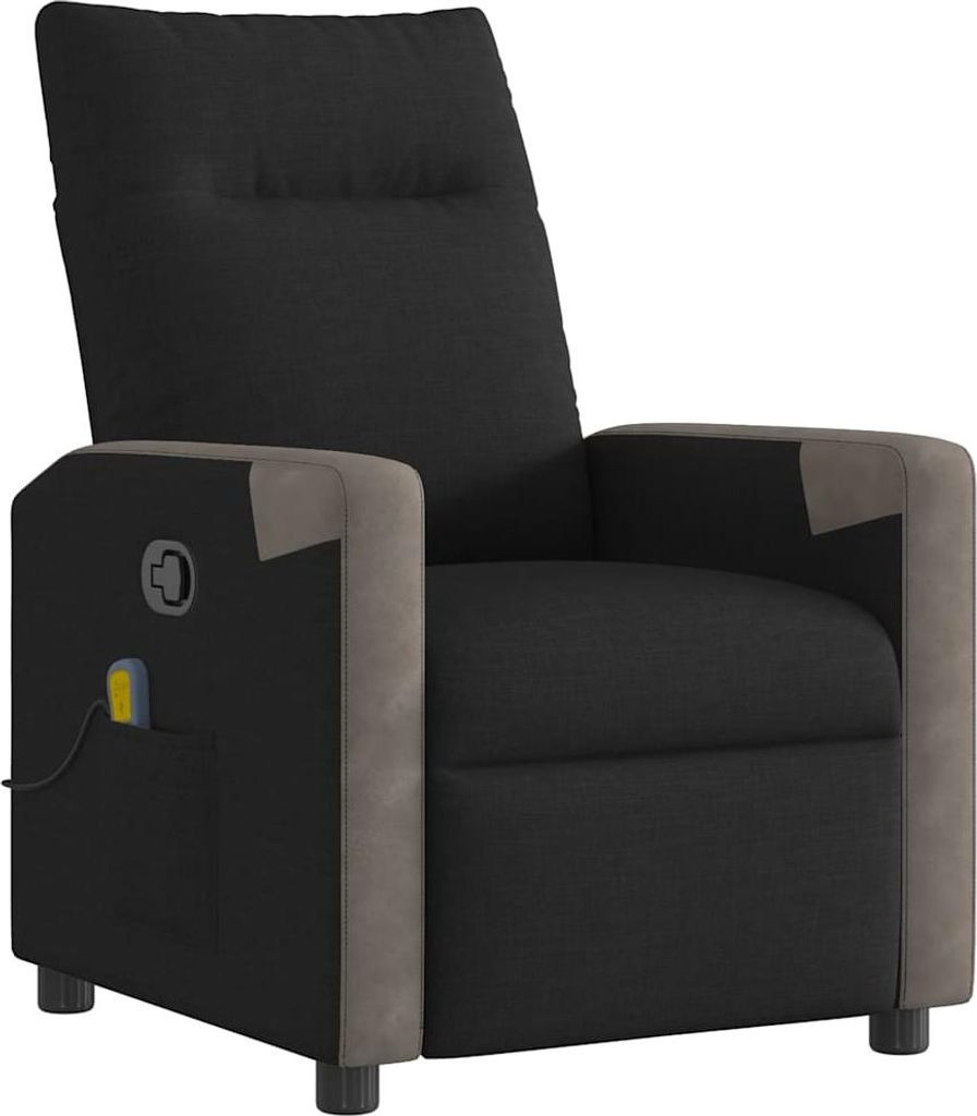 masážne kreslo vidaXL Black Fabric Obrázok produktu 