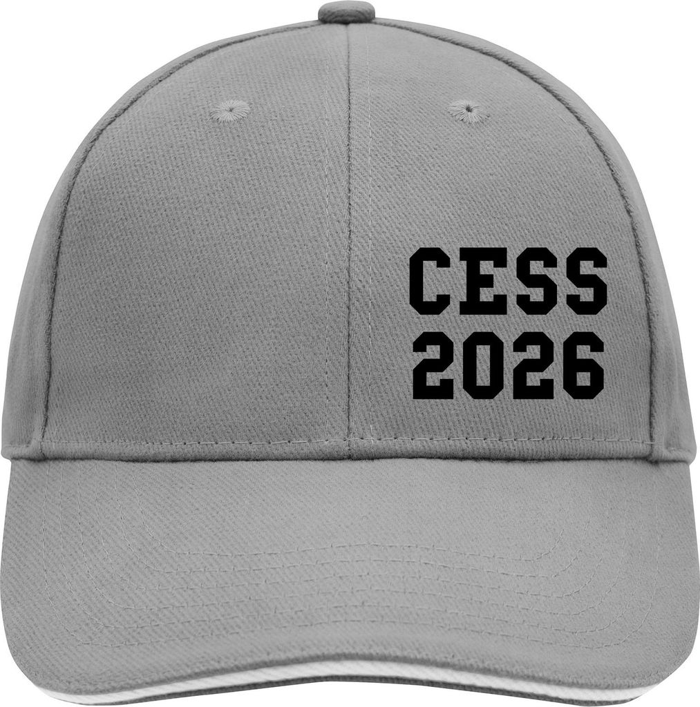 Huuraa Cappy Mütze CESS 2026 Abschluss Belgien (frz.) Dark Grey/White Baumwolle 6-Panel Kappe Geschenkidee