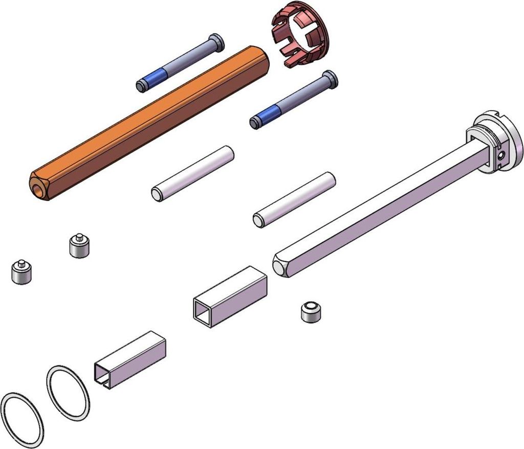 Griffwerk Set für LUCIA/LORITA/CRYSTAL/TRI PIATTA S -WC -EM H.St. 8x120, M4x55, PIN 53mm, WC-S. 80mm, TS 60-65