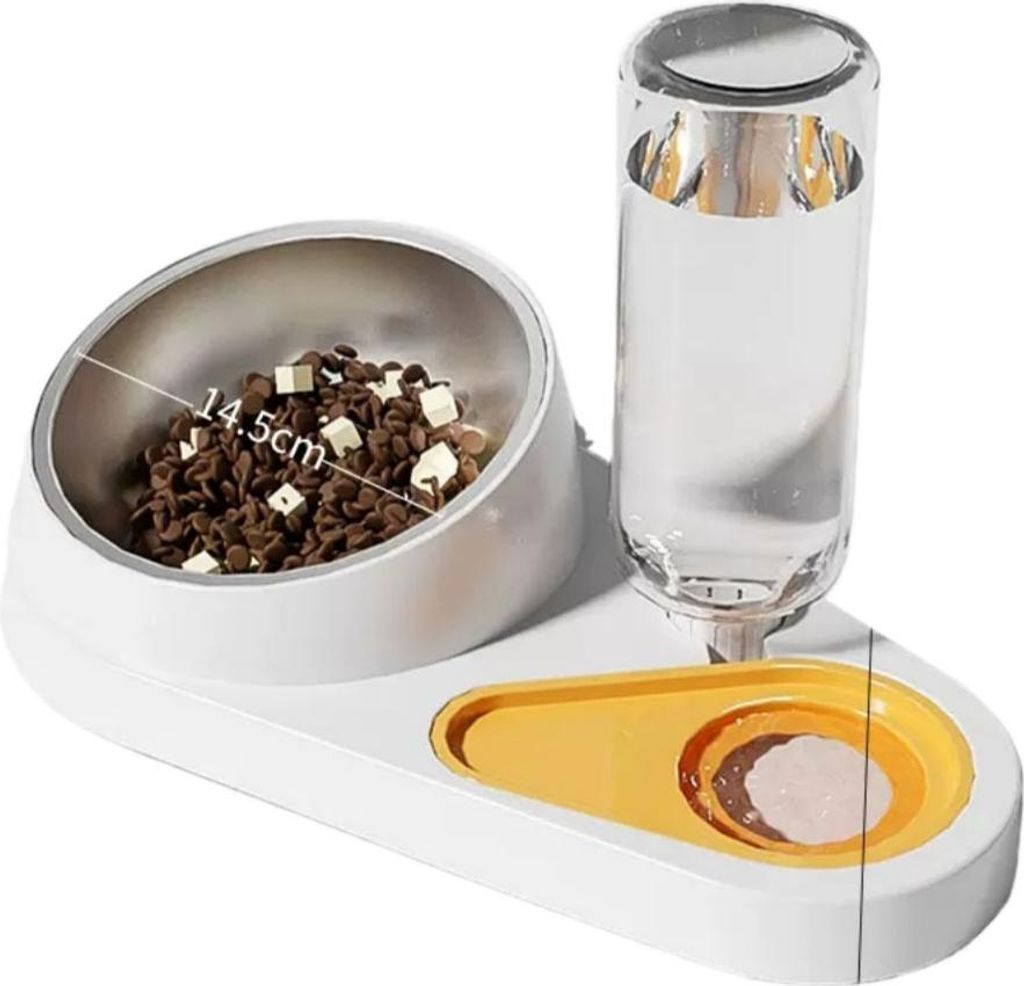 INF Automatischer Futterspender mit Edelstahlnapf und Wasserspender