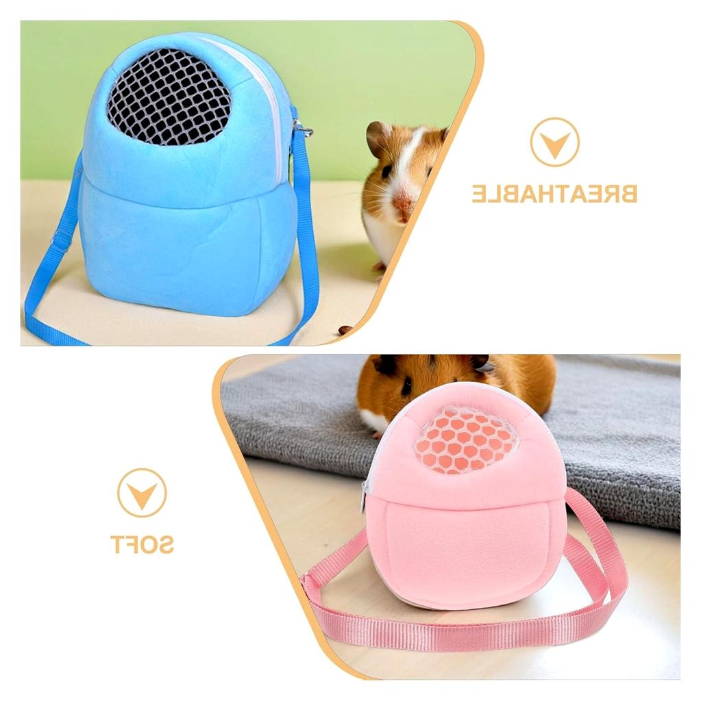 3er Pack Atmungsaktive Transporttaschen für Hamster Klein mit Netzfenster Tragbare Reisebox für Kleintiere wie Eichhörnchen, Kaninchen, Vögel u...