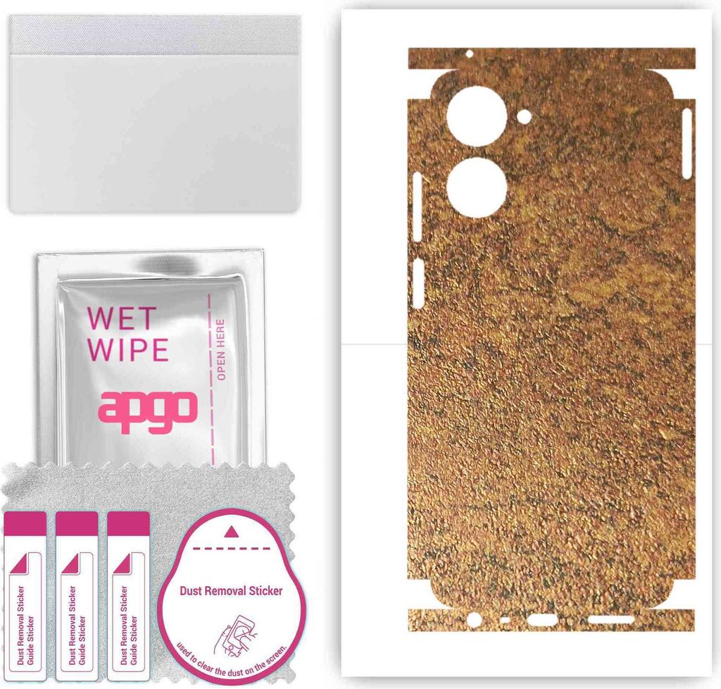 apgo Rückseite + Seiten Schutzfolie, Skin, kompatibel mit Realme 10, Hinten Displayschutzfolie aus Vinylfolie, kratzfest, einfache Montage - Rosti...