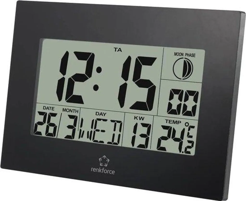 Horloge radiocommandée noire 23 cm : finis les retards et réglages manuels