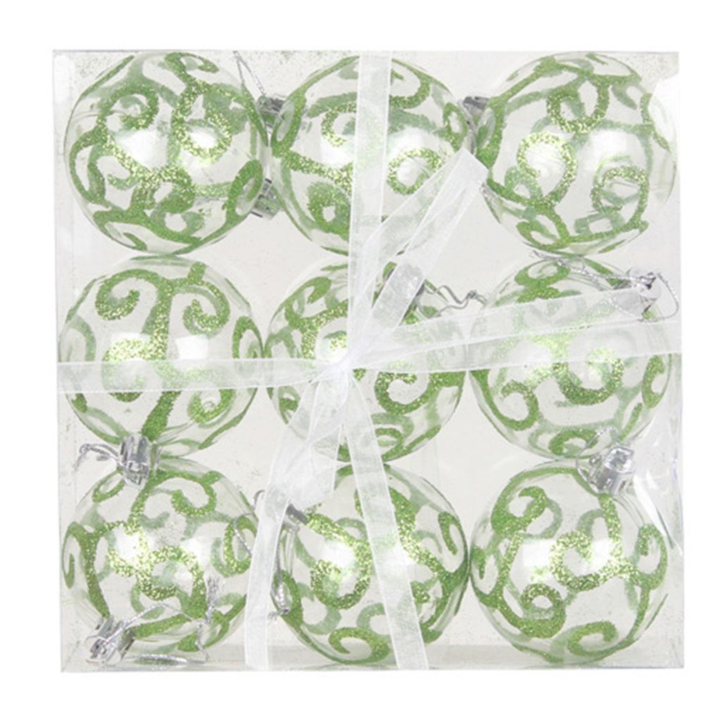 9pcs Weihnachtsbällchen hohe Haltbarkeit Shatter-Proof-Lanien-Lanyard-Design umweltfreundliche dekorative Haustier transparente Weihnachtsbällche...
