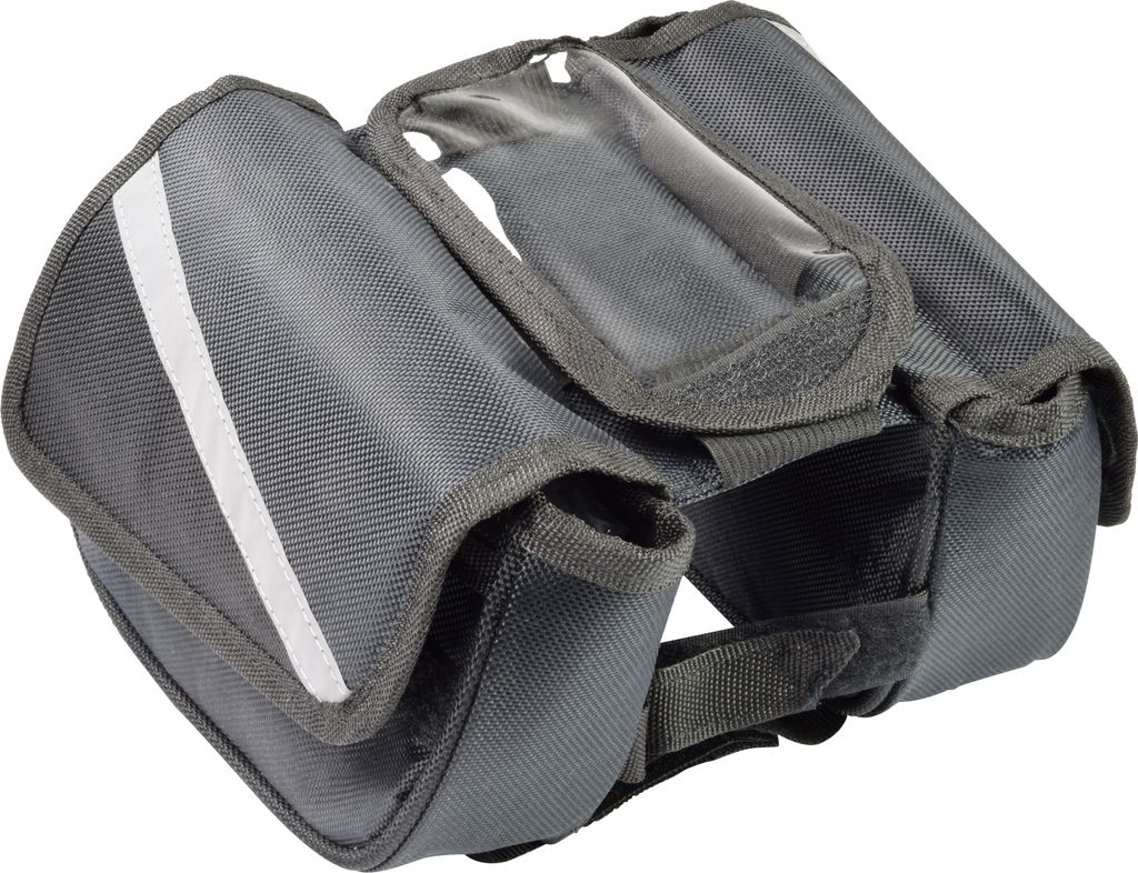DUNLOP Fahrrad Rahmentasche 1.5 L schwarz 19 x 13 x 6 cm Klettverschluss Handy