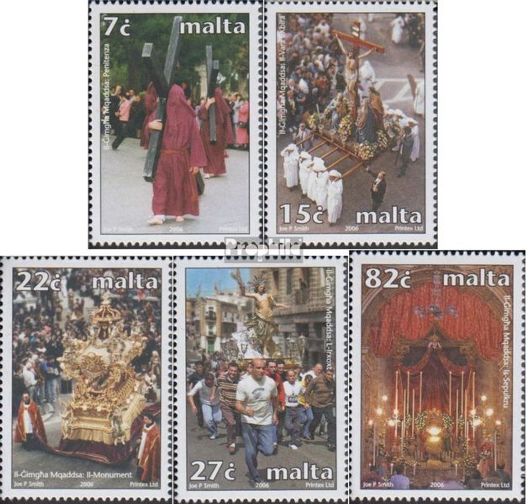 Briefmarken Malta 2006 Mi 1451-1455 (kompl.Ausg.) postfrisch Traditionen der Karwoche