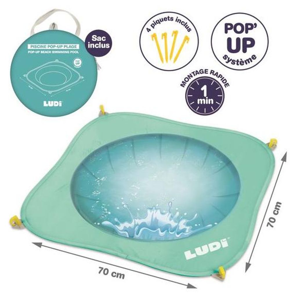 Ludi Kinderpool Pop-up Strandbad für Babys Outdoor-Spaß